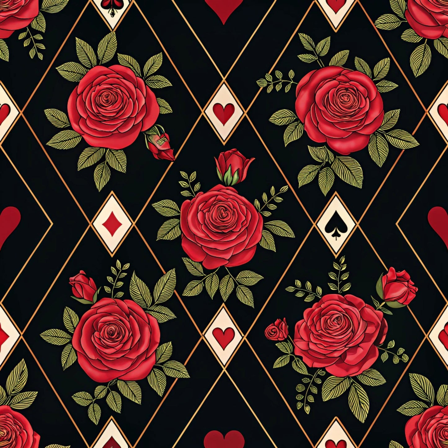 Queen of Hearts Pattern 9 Quilting Cotton Fabric