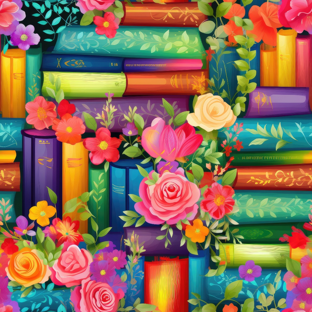 Blooming Library Pattern 1 Minky Fabric