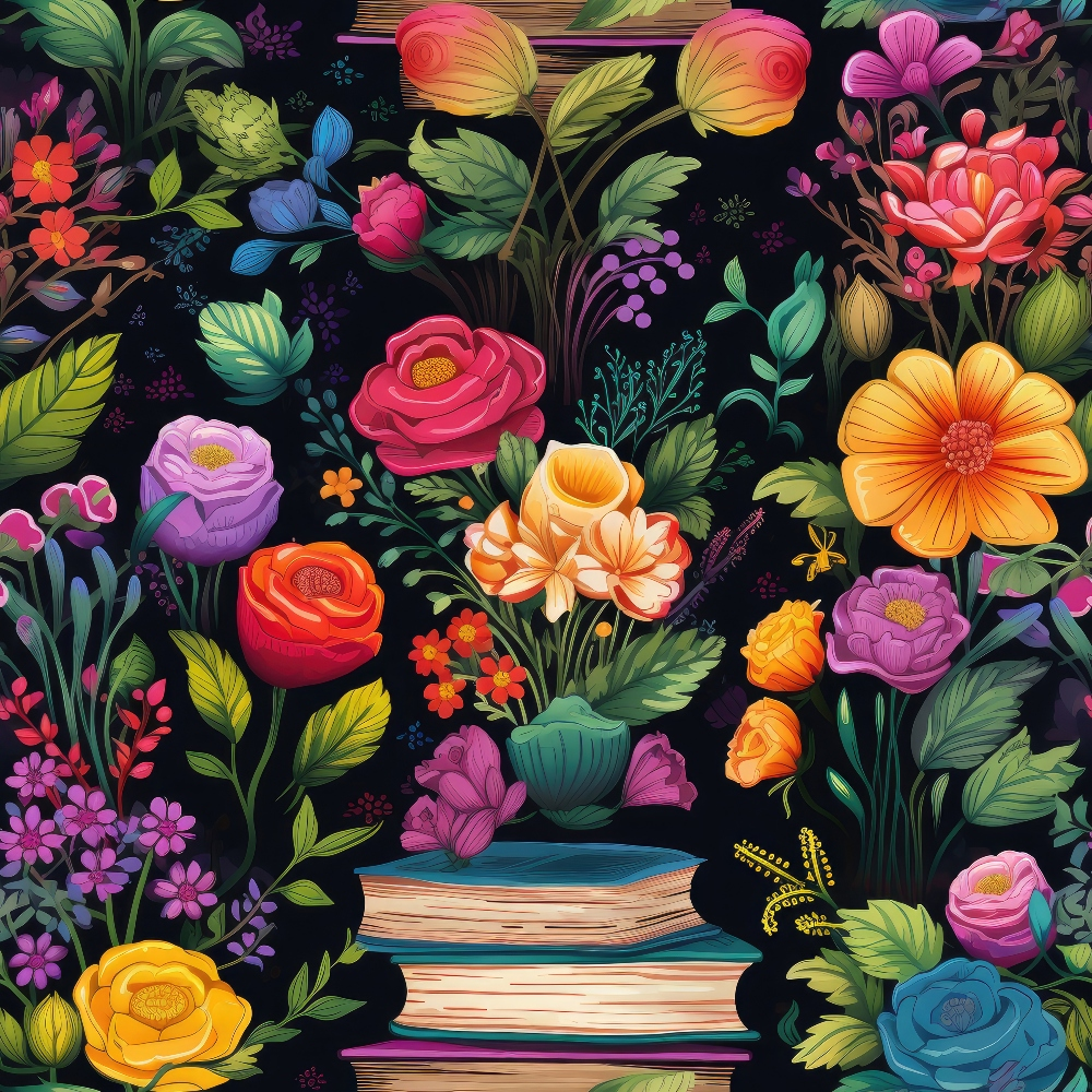 Blooming Library Pattern 5 Minky Fabric