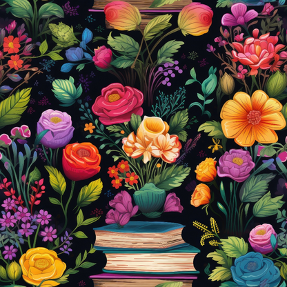 Blooming Library Pattern 5 Minky Fabric