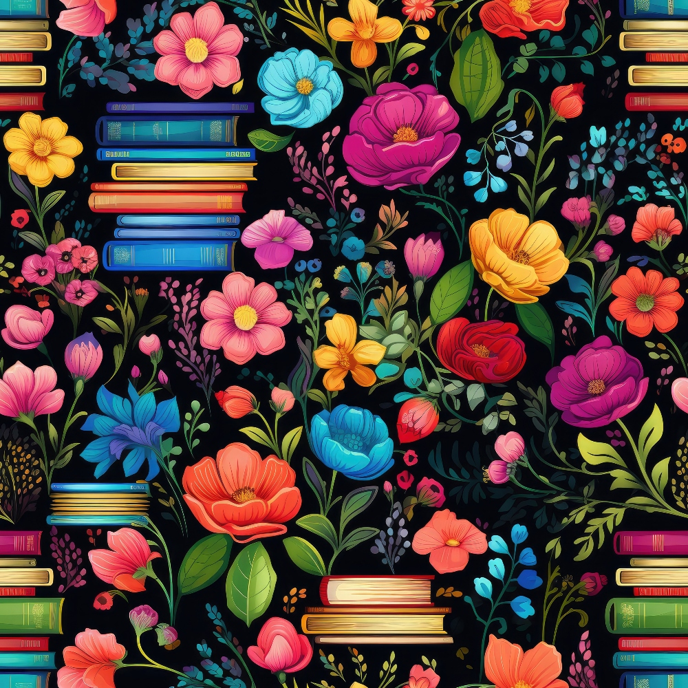 Blooming Library Pattern 7 Minky Fabric