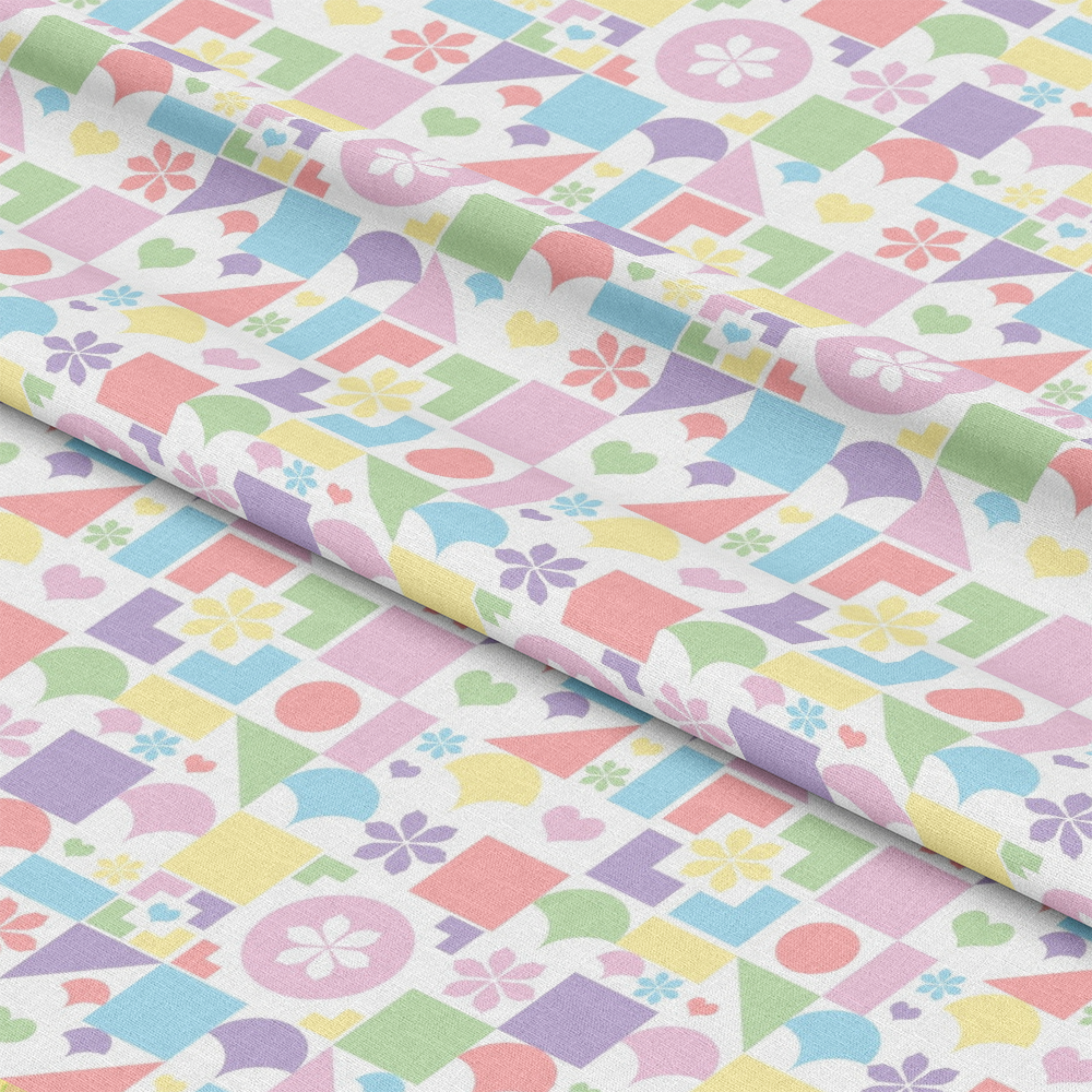 Rainbow Color Pastel Quilting Cotton Fabric