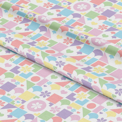 Rainbow Color Pastel Quilting Cotton Fabric