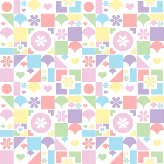 Rainbow Color Pastel Quilting Cotton Fabric