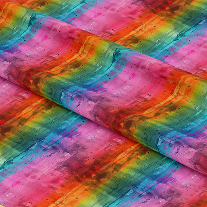 Rainbow Grunge Wall Pattern 4 Quilting Cotton Fabric