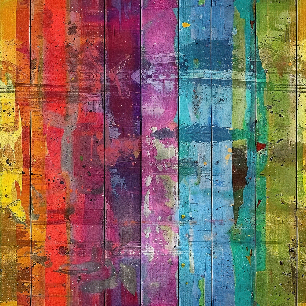 Rainbow Grunge Wall Pattern 8 Quilting Cotton Fabric