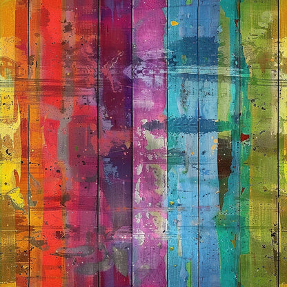 Rainbow Grunge Wall Pattern 8 Quilting Cotton Fabric