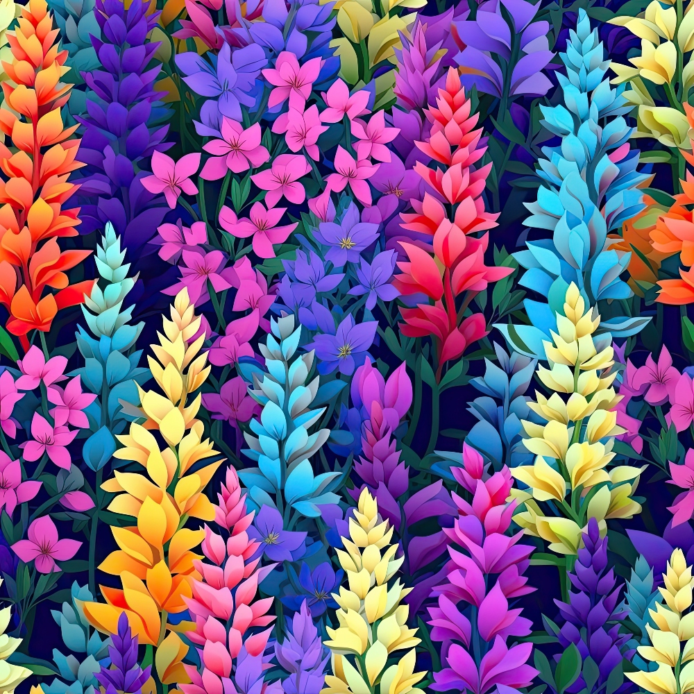 Lupine Spires Pattern 10 Minky Fabric
