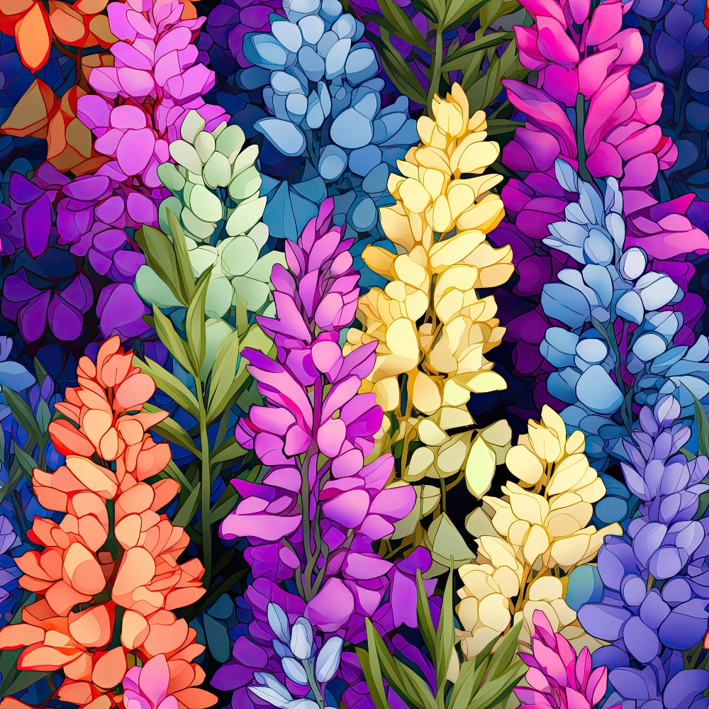 Lupine Spires Pattern 11 Minky Fabric