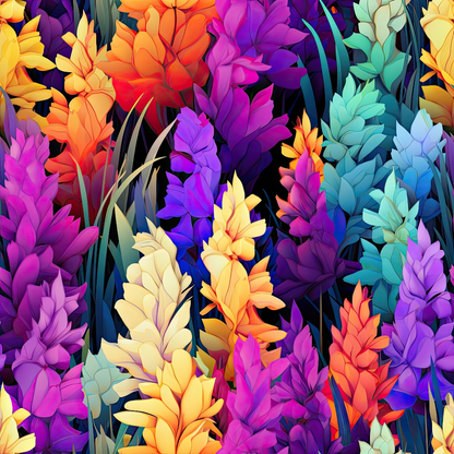 Lupine Spires Pattern 1 Minky Fabric