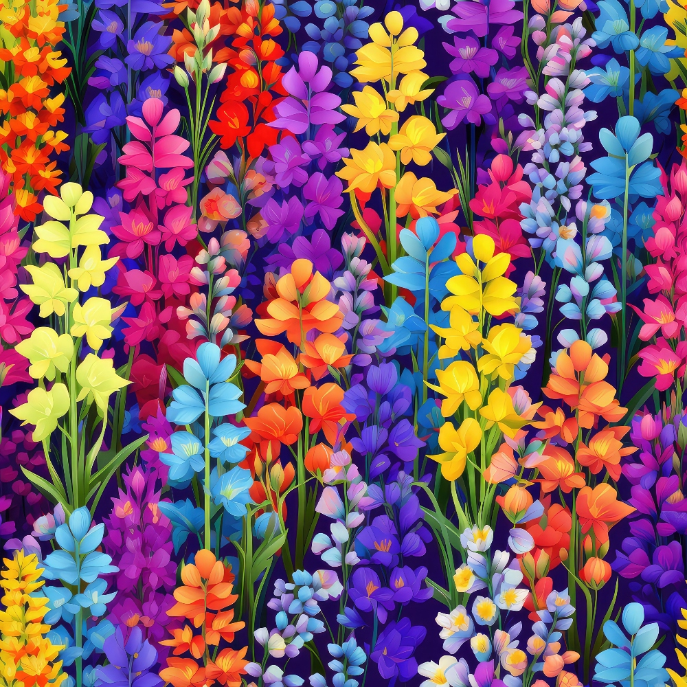 Lupine Spires Pattern 3 Minky Fabric