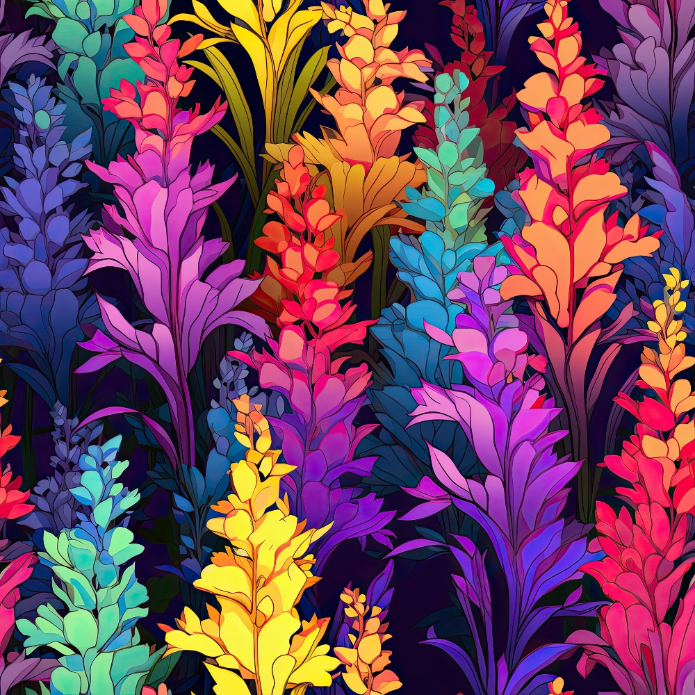 Lupine Spires Pattern 4 Minky Fabric