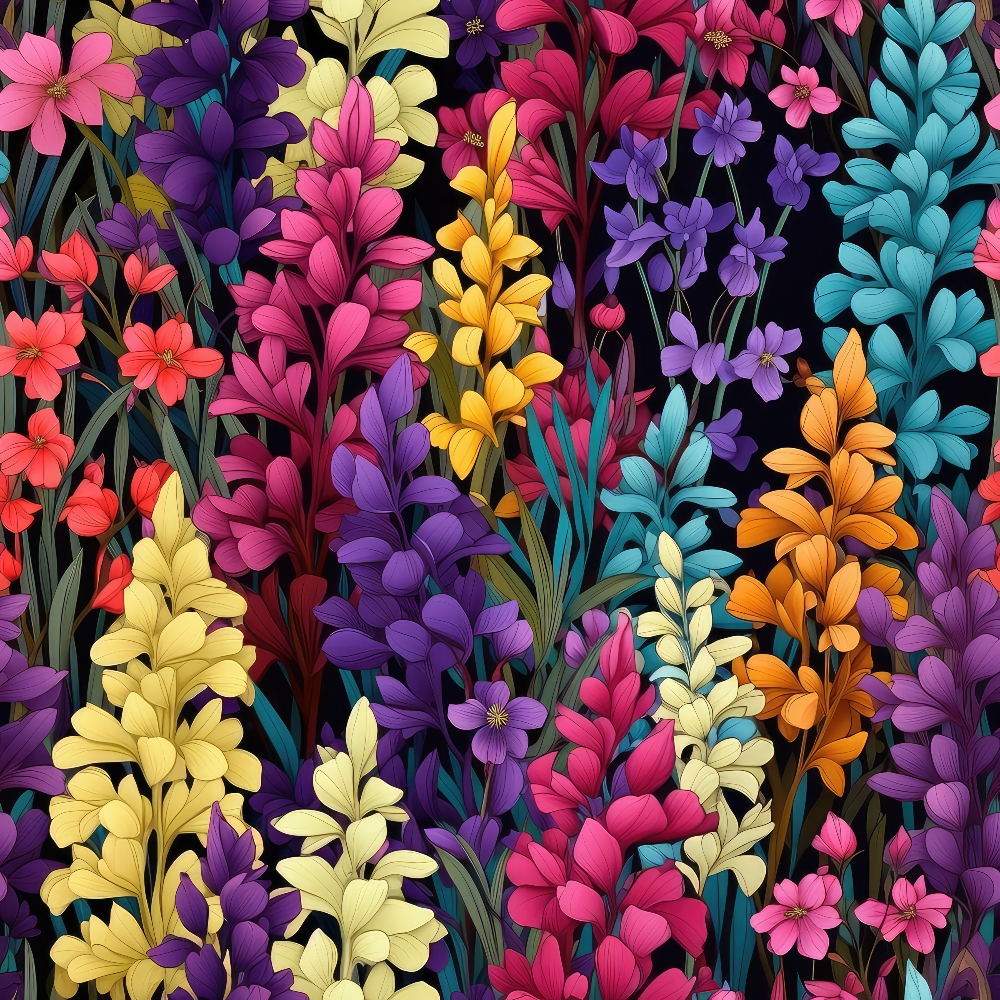 Lupine Spires Pattern 5 Minky Fabric