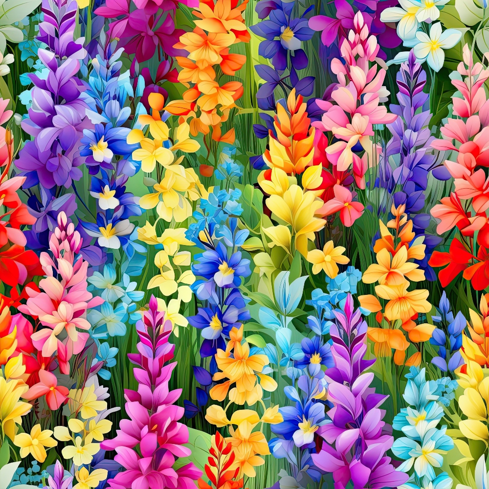 Lupine Spires Pattern 6 Minky Fabric