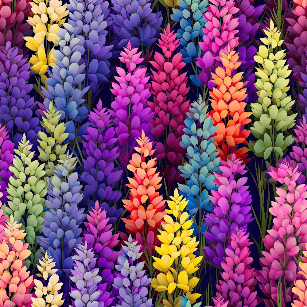 Lupine Spires Pattern 8 Minky Fabric