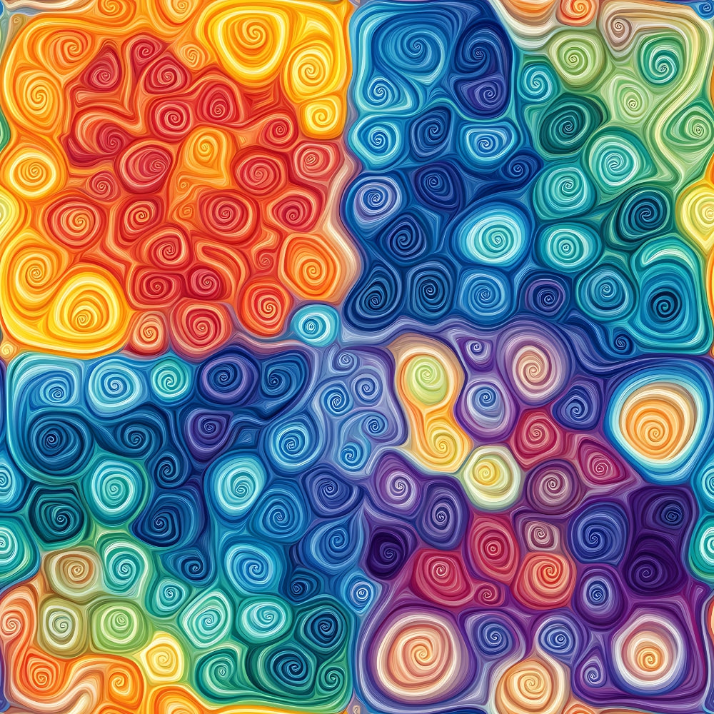 Prismatic Kaleidoscope Pattern 12 Minky Fabric