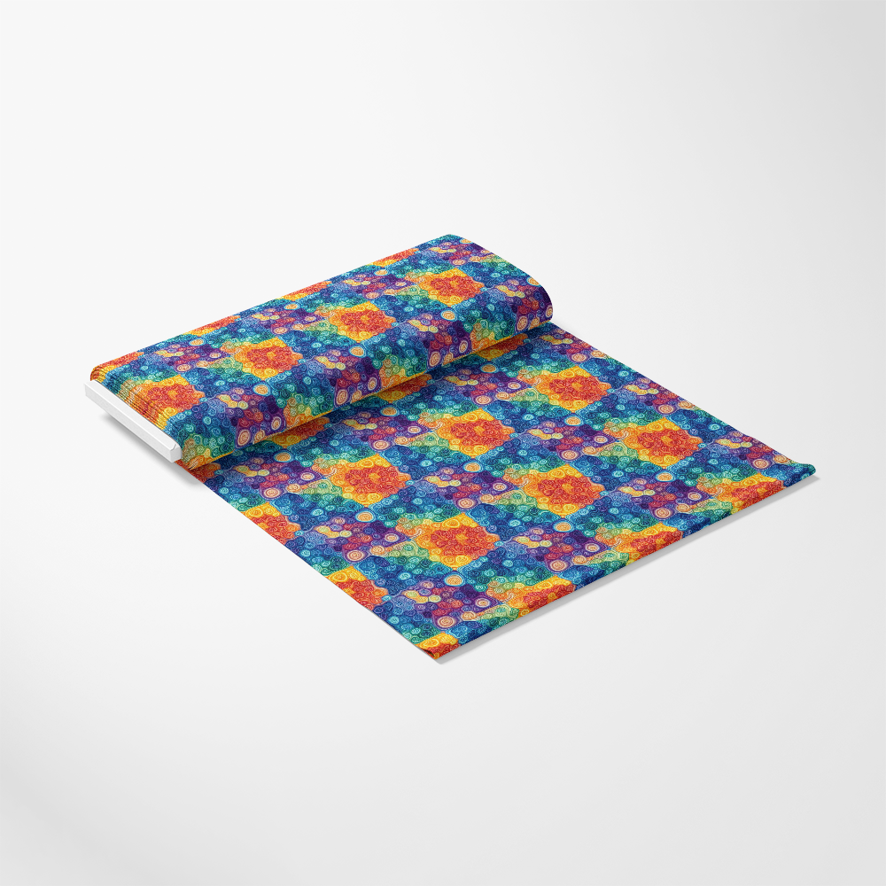Rainbow Mandala Pattern 12 Quilting Cotton Fabric