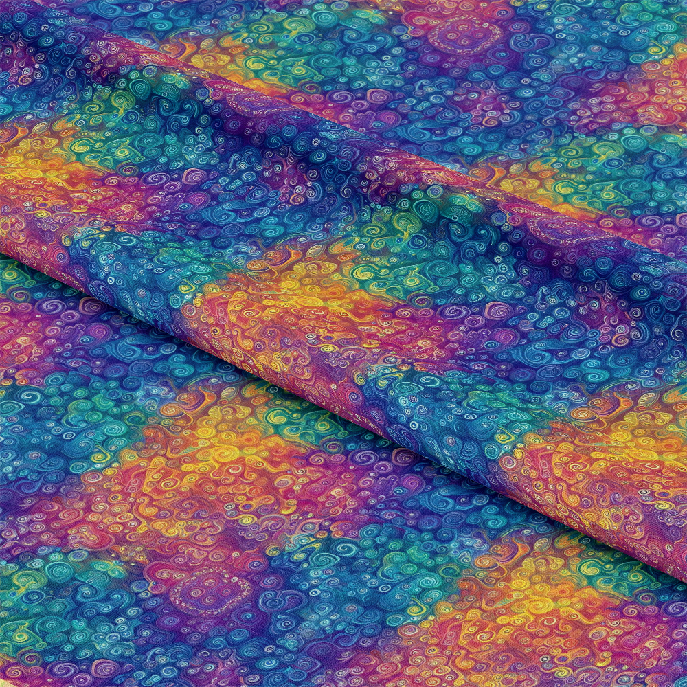 Rainbow Mandala Pattern 14 Quilting Cotton Fabric