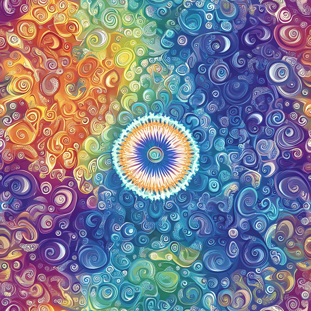 Prismatic Kaleidoscope Pattern 18 Minky Fabric