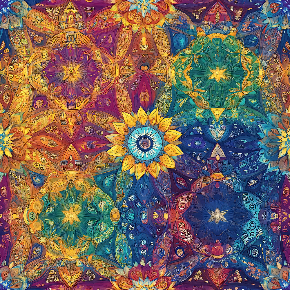 Prismatic Kaleidoscope Pattern 20 Minky Fabric