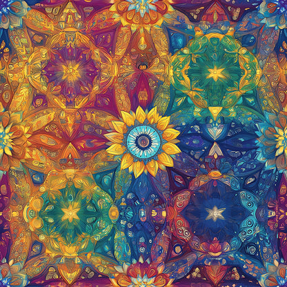 Prismatic Kaleidoscope Pattern 20 Minky Fabric