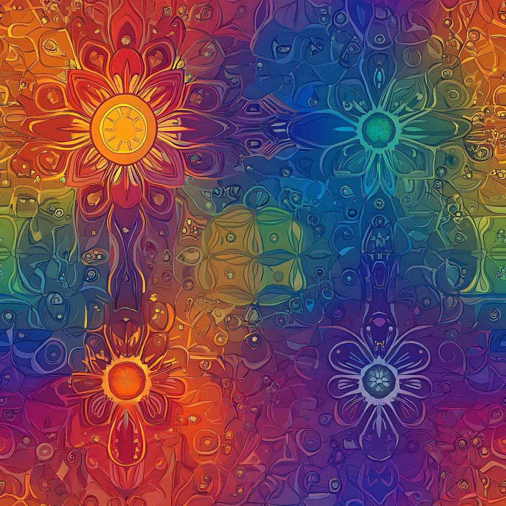 Prismatic Kaleidoscope Pattern 4 Minky Fabric