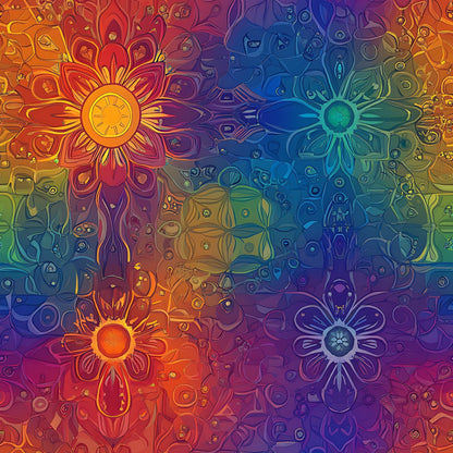 Prismatic Kaleidoscope Pattern 4 Minky Fabric
