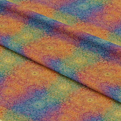 Rainbow Mandala Pattern 9 Quilting Cotton Fabric