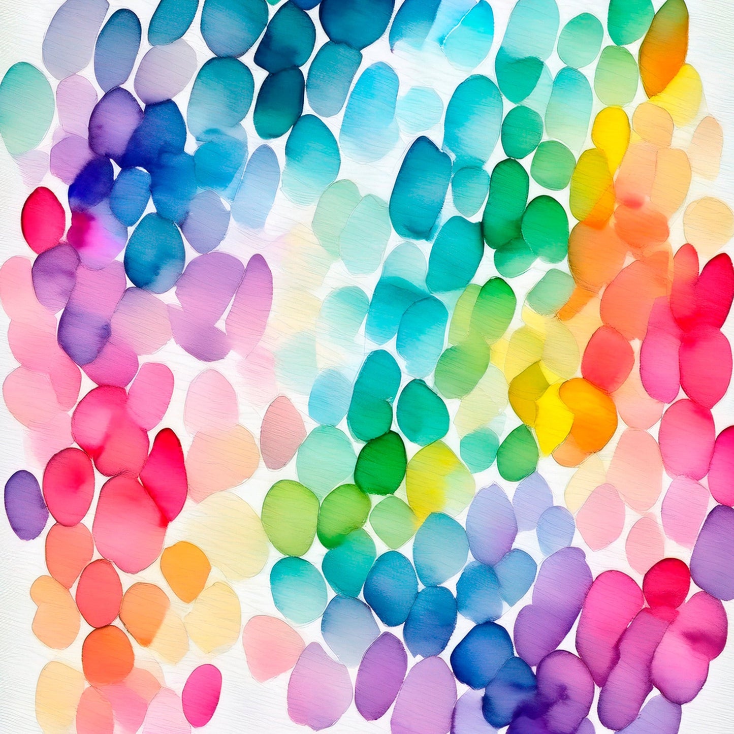 Rainbow Watercolor Shapes Pattern 1 Quilting Cotton Fabric