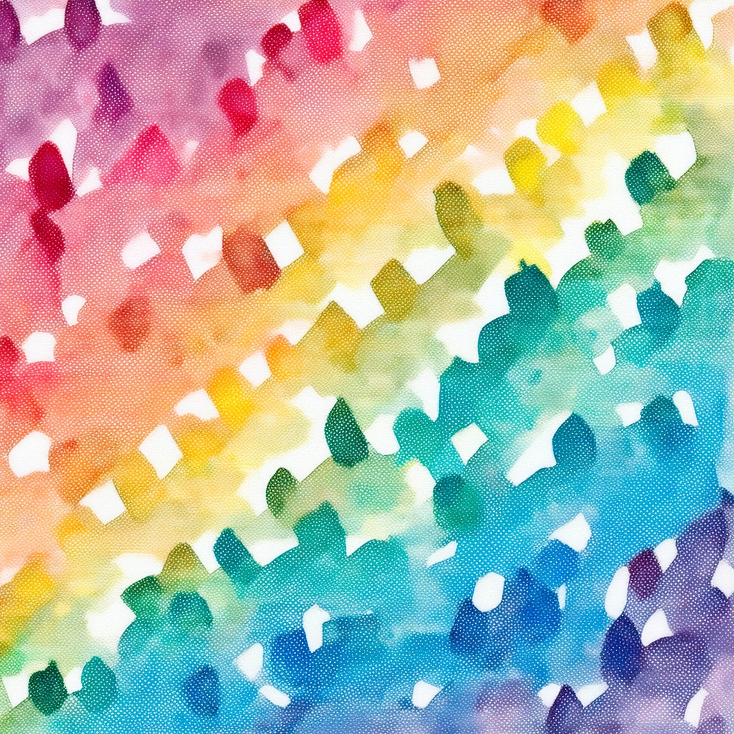 Rainbow Watercolor Shapes Pattern 8 Quilting Cotton Fabric