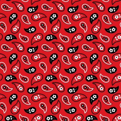Scarlet Paisley Pattern 11 Minky Fabric