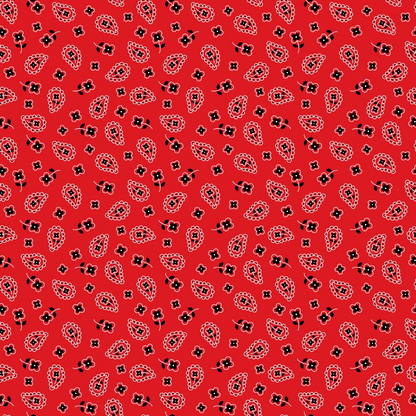 Scarlet Paisley Pattern 3 Minky Fabric