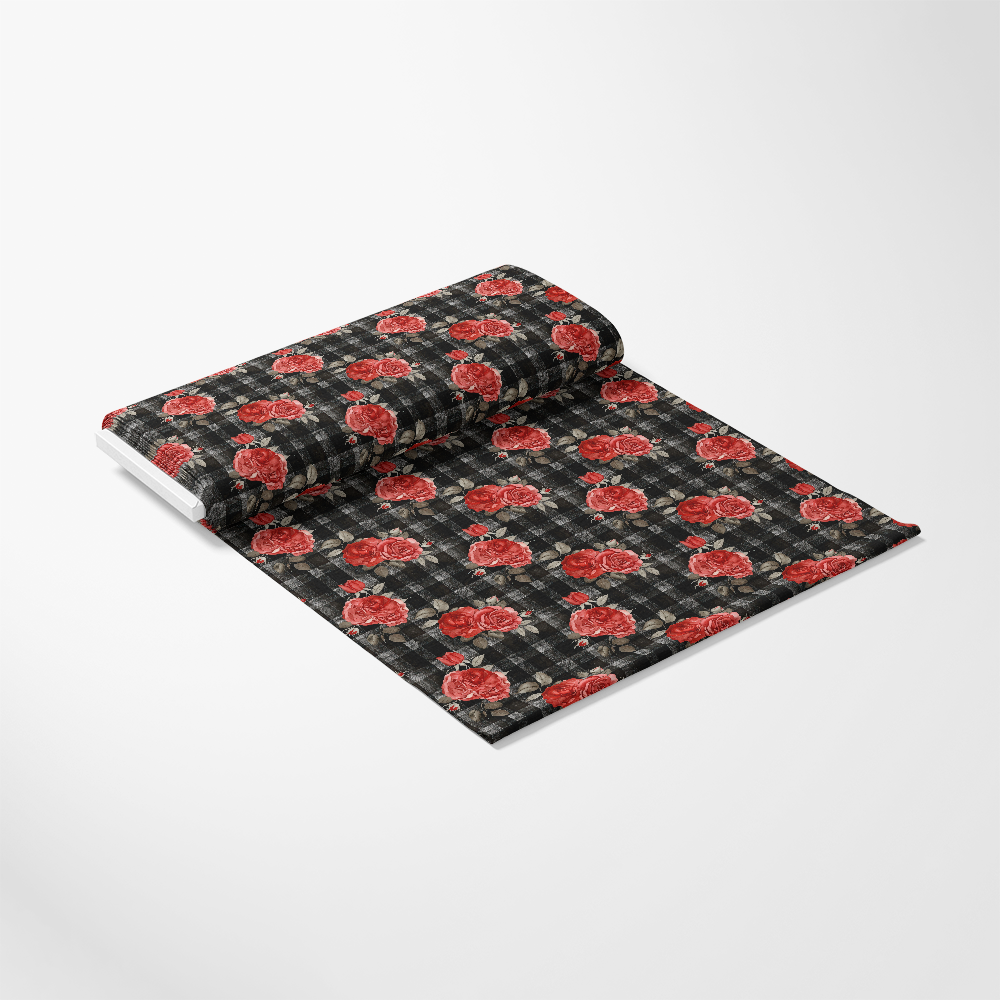 Red Baroque Roses Pattern 7 Quilting Cotton Fabric