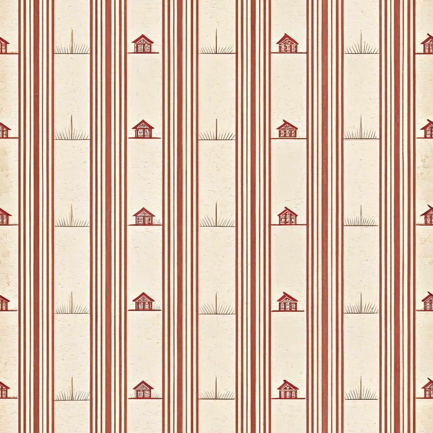 Red Farmhouse Pattern 7 Quilting Cotton Fabric