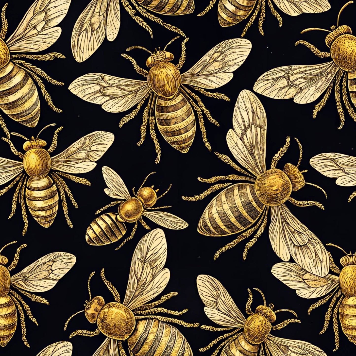 Red Roses and Bees Pattern 5 Quilting Cotton Fabric