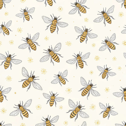 Red Roses and Bees Pattern 6 Quilting Cotton Fabric