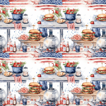 Patriotic Picnic Pattern 11 Minky Fabric