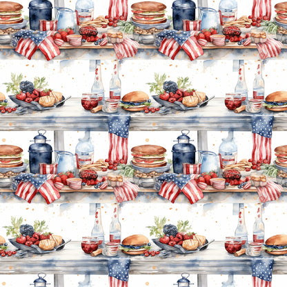 Patriotic Picnic Pattern 2 Minky Fabric