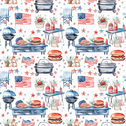 Patriotic Picnic Pattern 7 Minky Fabric