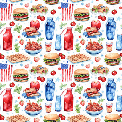 Patriotic Picnic Pattern 9 Minky Fabric