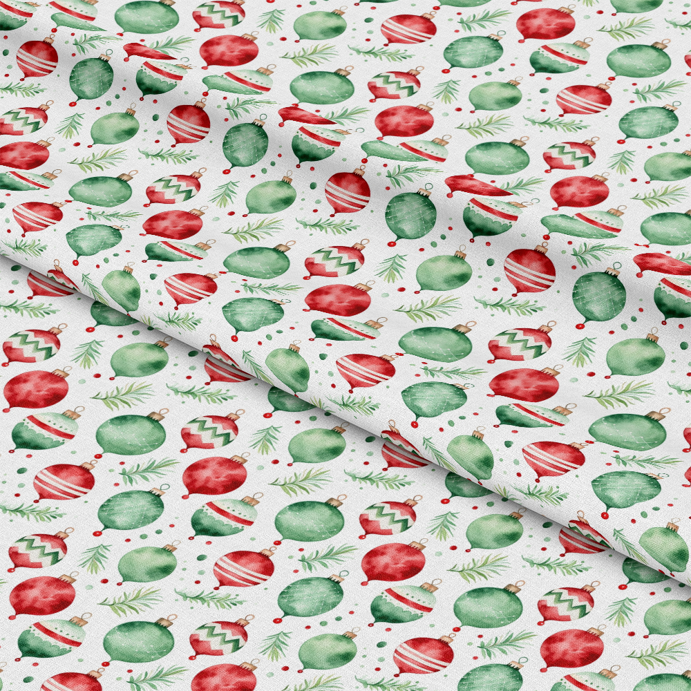 Red and Green Watercolor Christmas Pattern 12 Quilting Cotton Fabric
