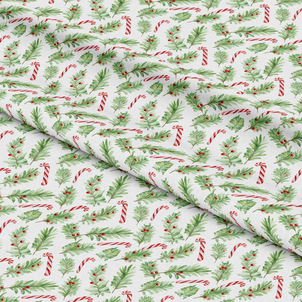 Red and Green Watercolor Christmas Pattern 6 Quilting Cotton Fabric