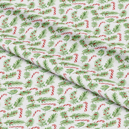 Red and Green Watercolor Christmas Pattern 6 Quilting Cotton Fabric