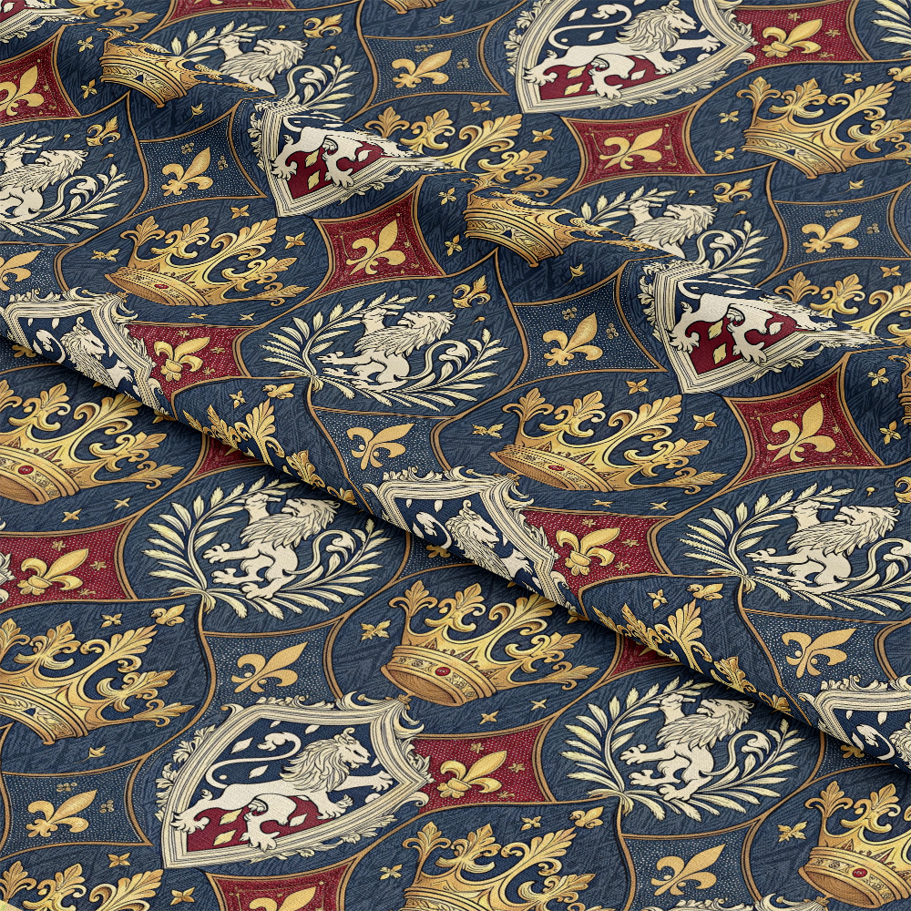 Regal Heraldic Motifs Pattern 6 Quilting Cotton Fabric