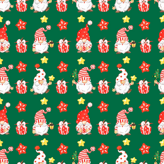 Reindeer and Gnomes Pattern 5 Quilting Cotton Fabric