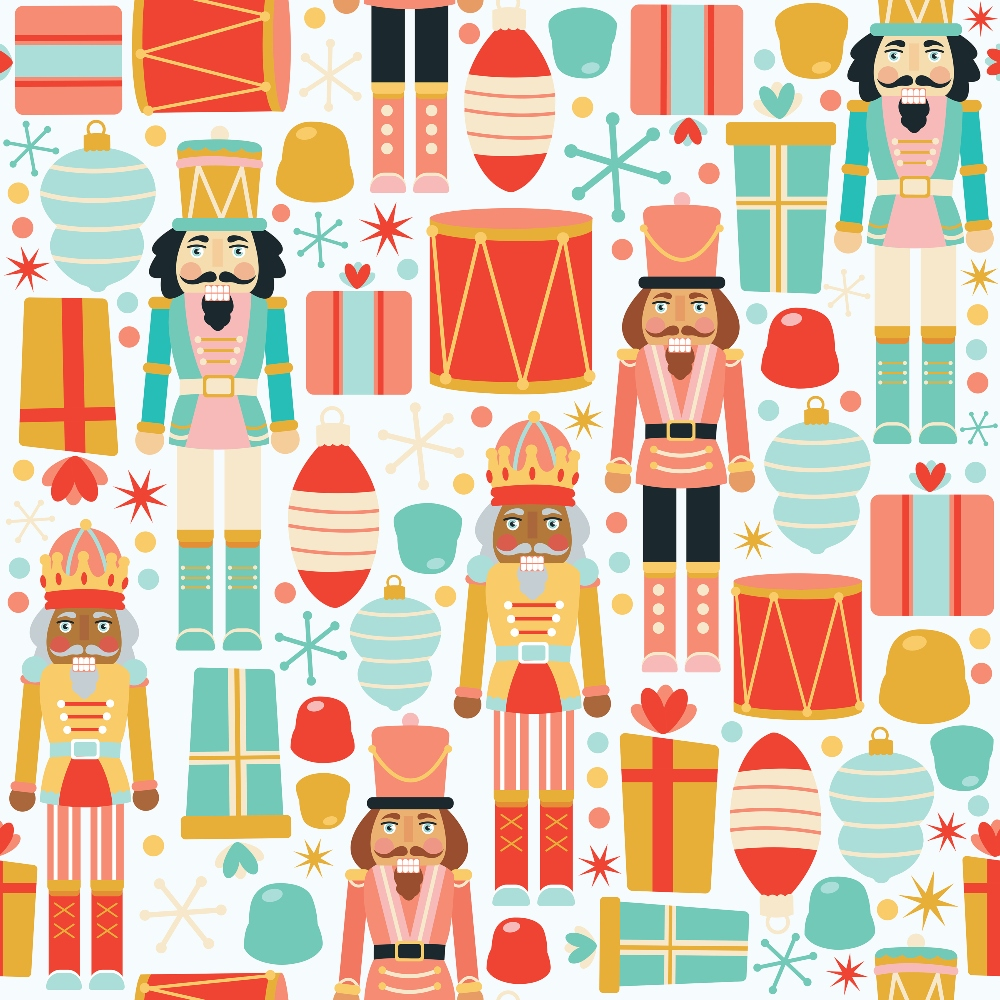 Vintage Yuletide Pattern 1 Minky Fabric