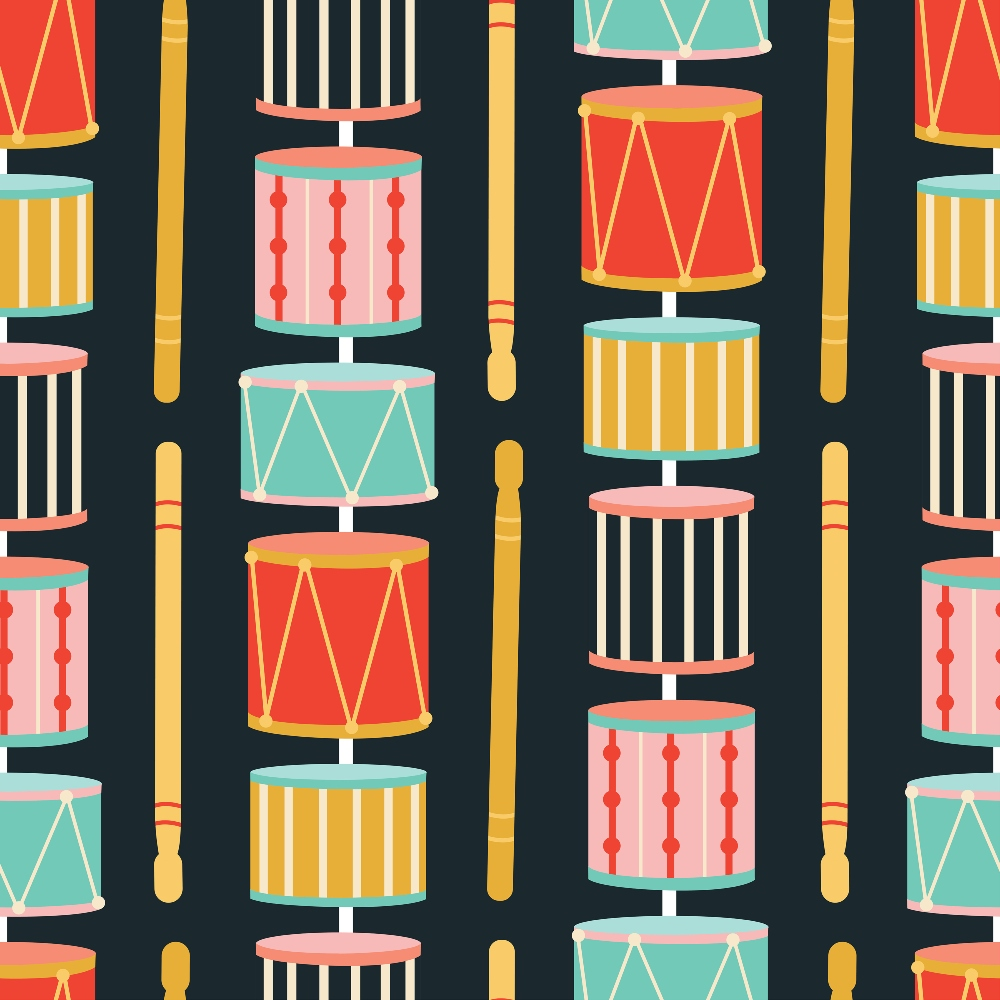 Vintage Yuletide Pattern 6 Minky Fabric
