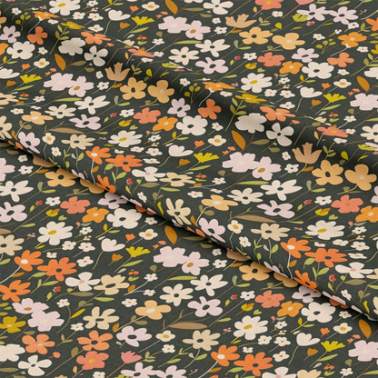 Retro Floral Daisies Pattern 11 Quilting Cotton Fabric