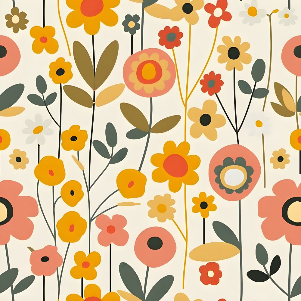 Mod Blossom Patch Pattern 2 Minky Fabric