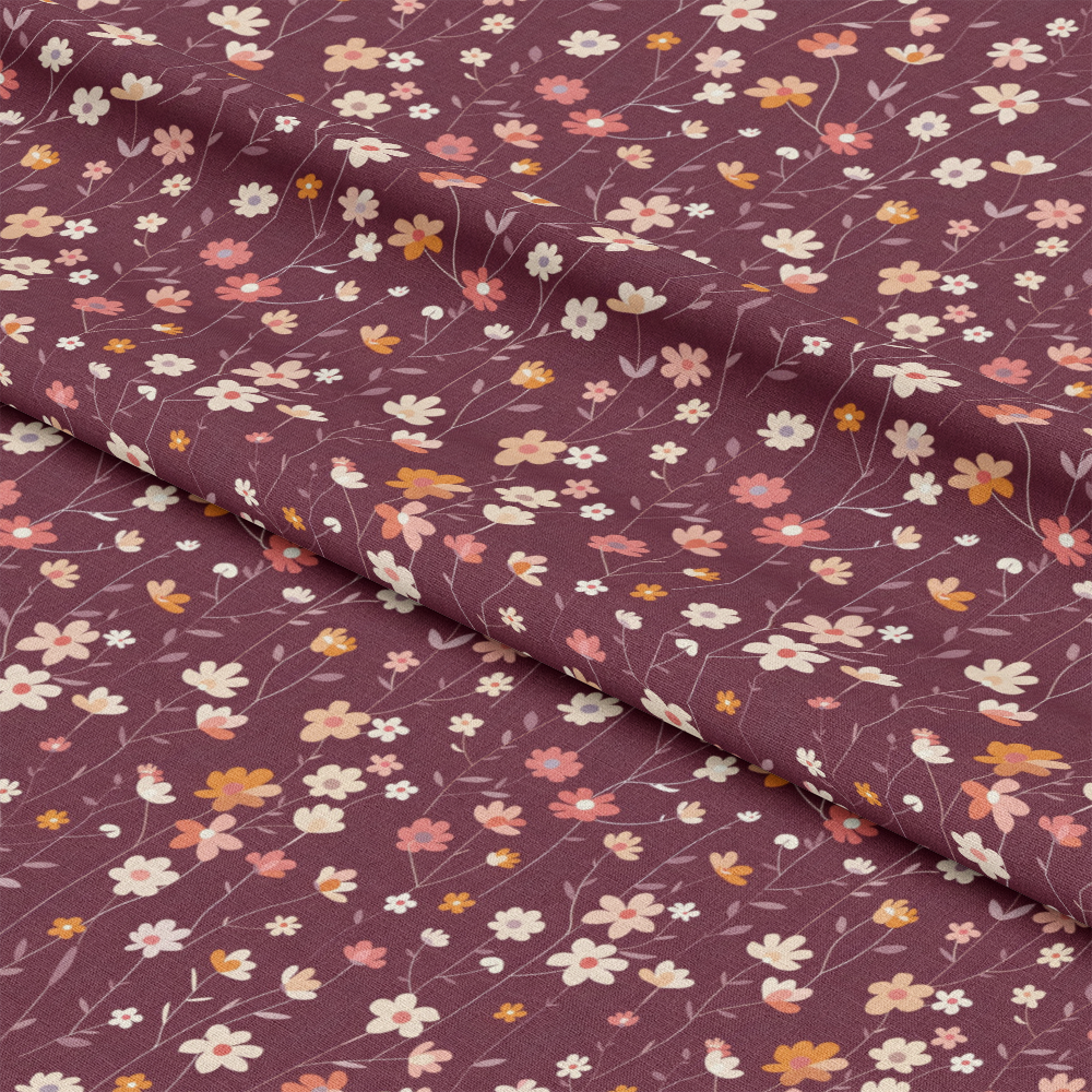 Retro Floral Daisies Pattern 7 Quilting Cotton Fabric